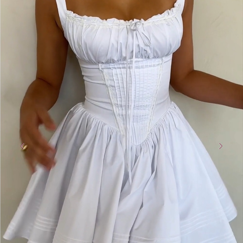 House of CB Natassia White Corset Mini Dress, size small, NWOT